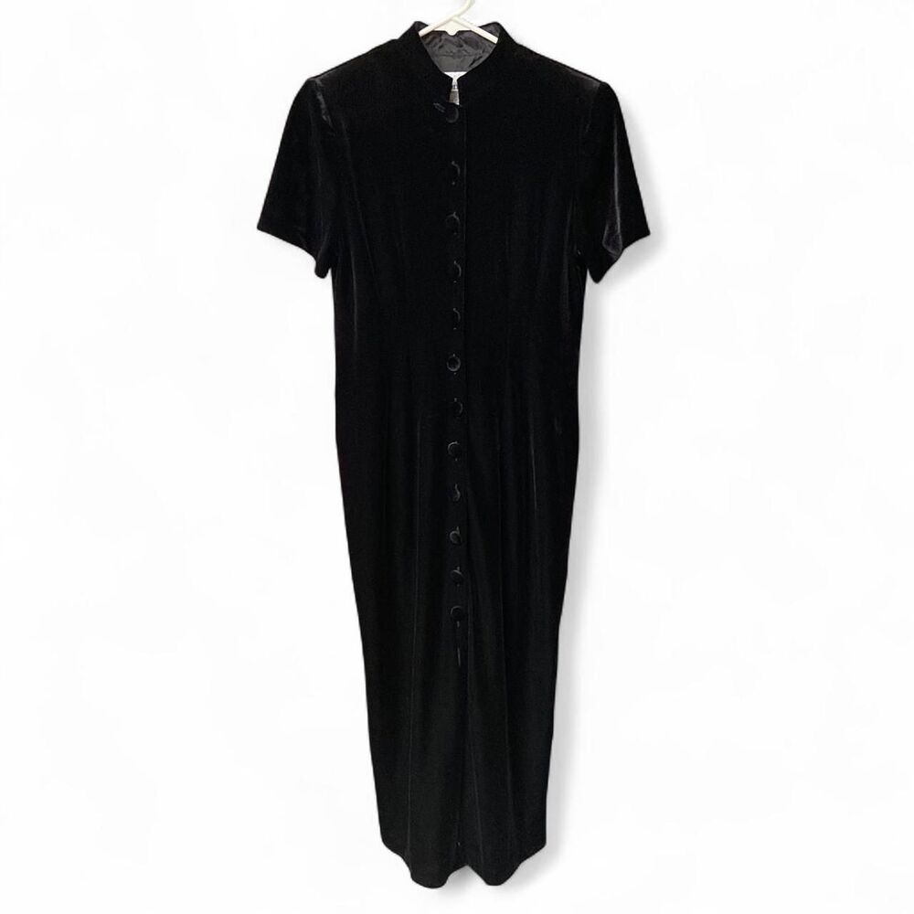 Vintage Another Thyme black velvet maxi dress size 6P